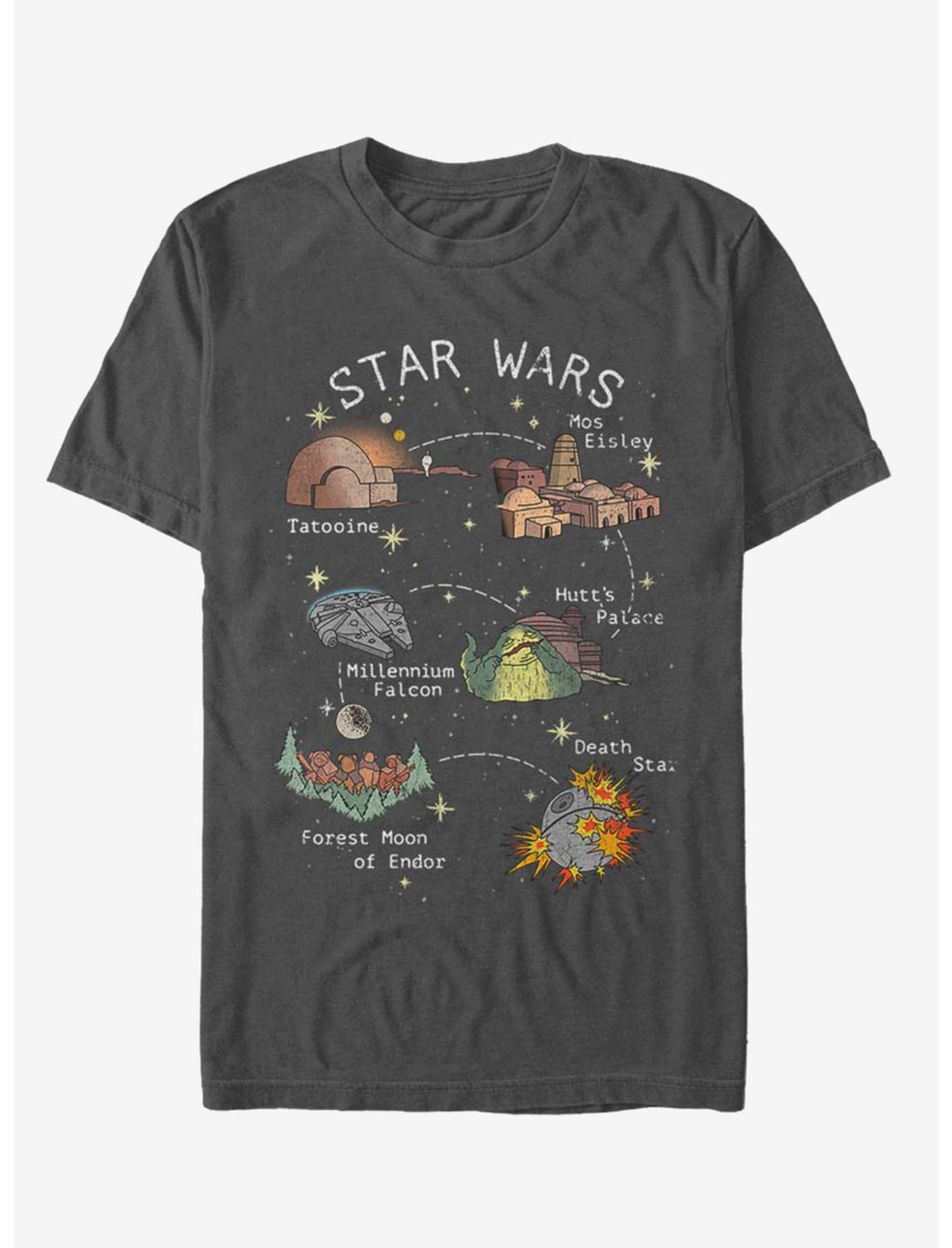 Star Wars Story Map T-Shirt, CHARCOAL, hi-res