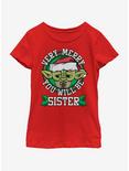 Star Wars Merry Yoda Sister Youth Girls T-Shirt, RED, hi-res