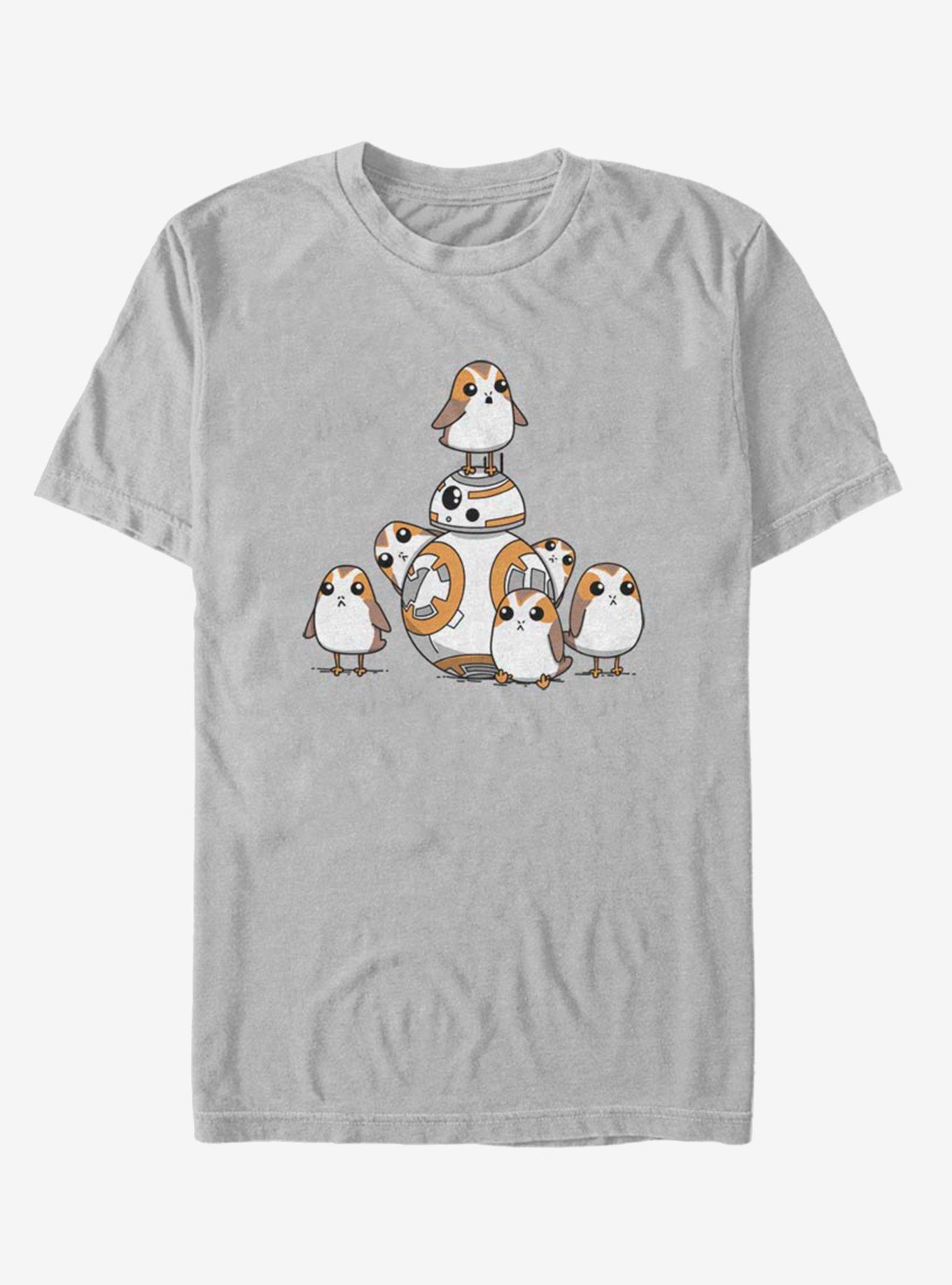 Star Wars: The Last Jedi BB8 And Porgs T-Shirt, SILVER, hi-res