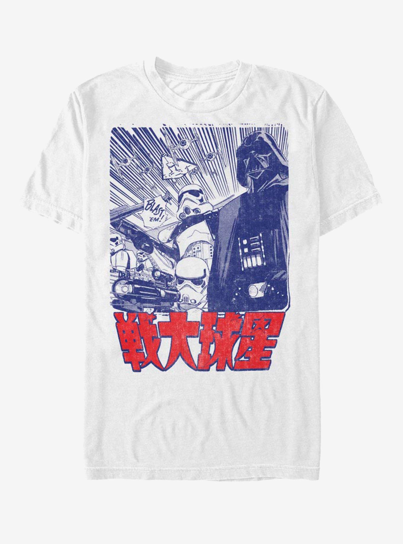 Star Wars Japanese Text T-Shirt, WHITE, hi-res