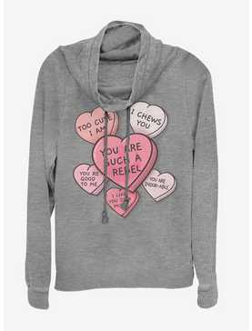Star Wars Candy Hearts Cowlneck Long-Sleeve Womens Top, , hi-res
