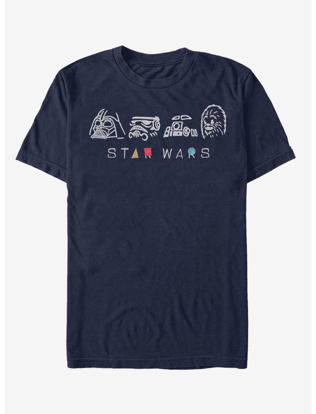 Star Wars Linear Icons T-Shirt, NAVY, hi-res