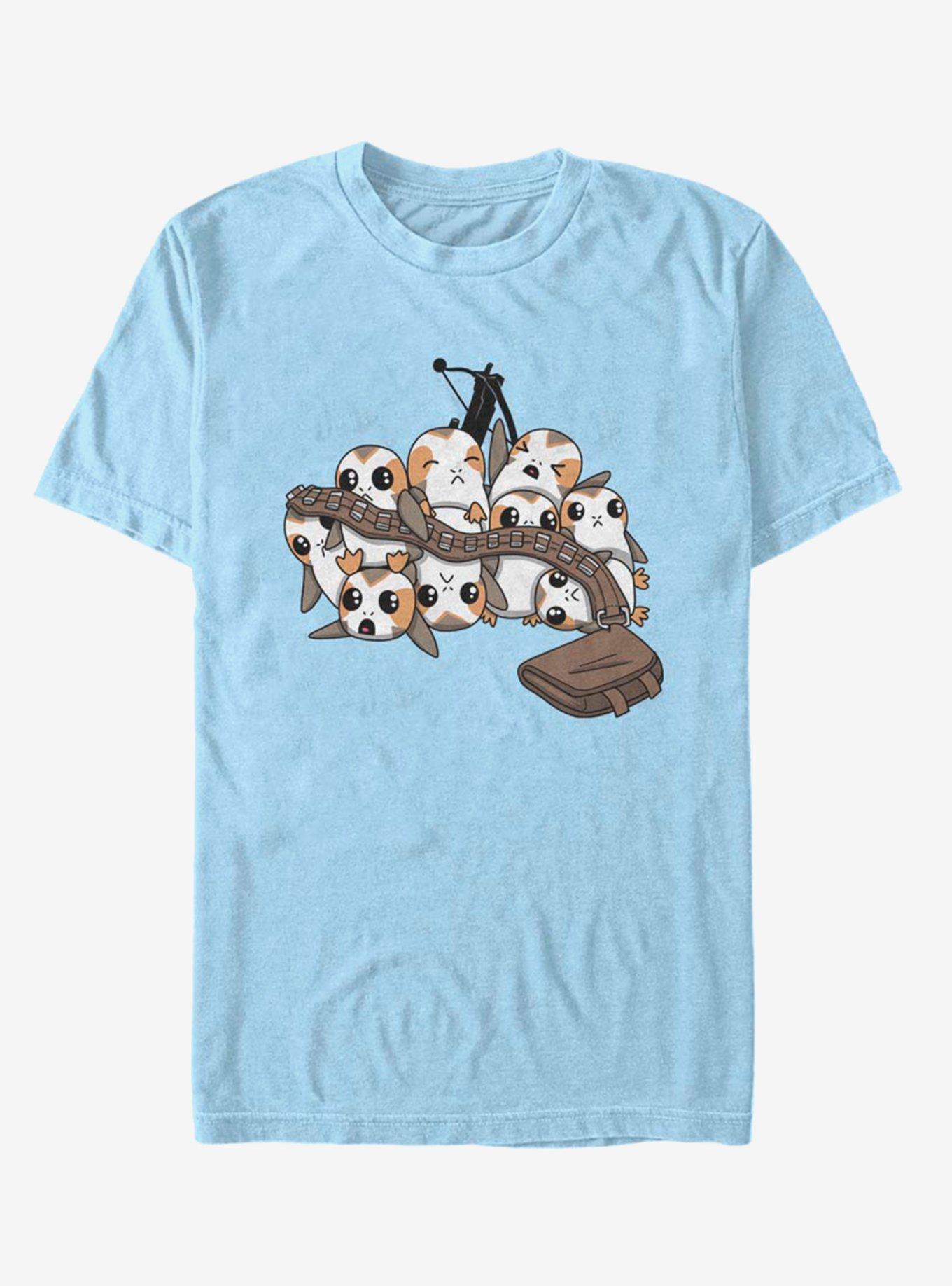Star Wars: The Last Jedi Porg Pile And Chewbacca T-Shirt, LT BLUE, hi-res