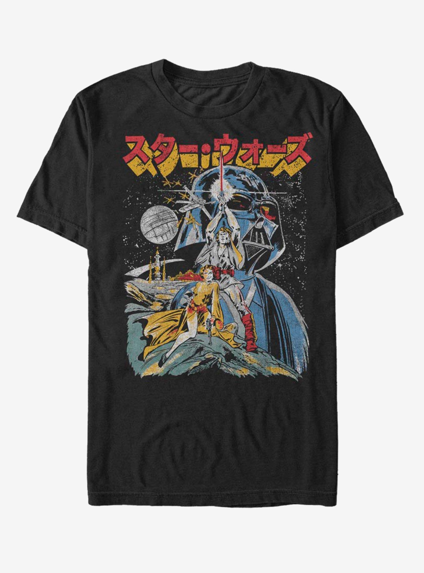 Star Wars Japanese Text T-Shirt, BLACK, hi-res