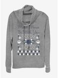 Star Wars Sweater Style Cowlneck Long-Sleeve Womens Top, GRAY HTR, hi-res