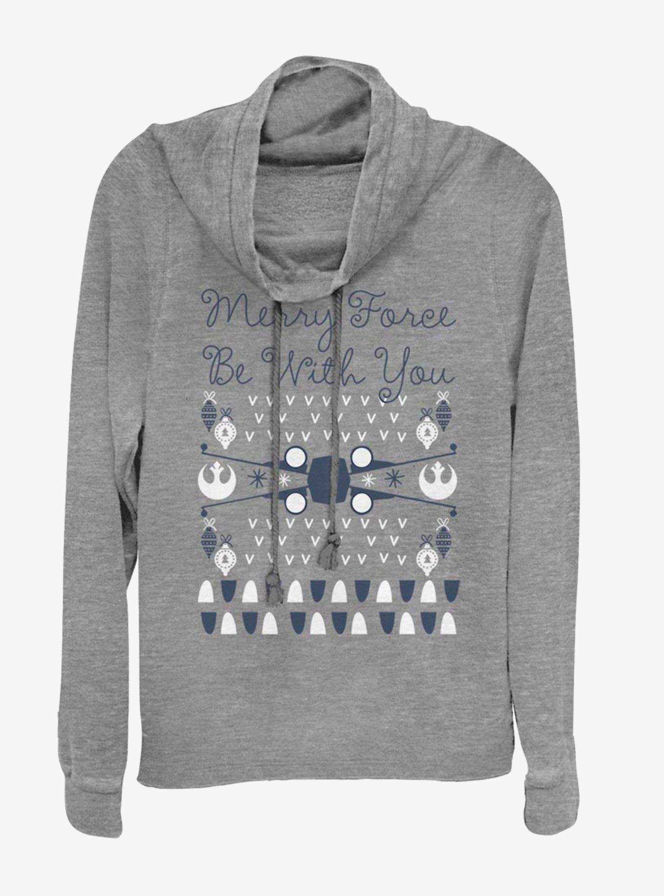 Star Wars Sweater Style Cowlneck Long-Sleeve Womens Top, , hi-res