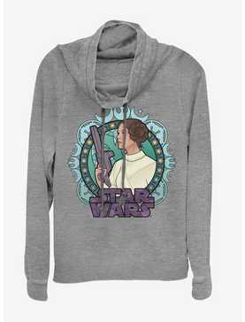Star Wars Leia Glass Cowlneck Long-Sleeve Womens Top, , hi-res