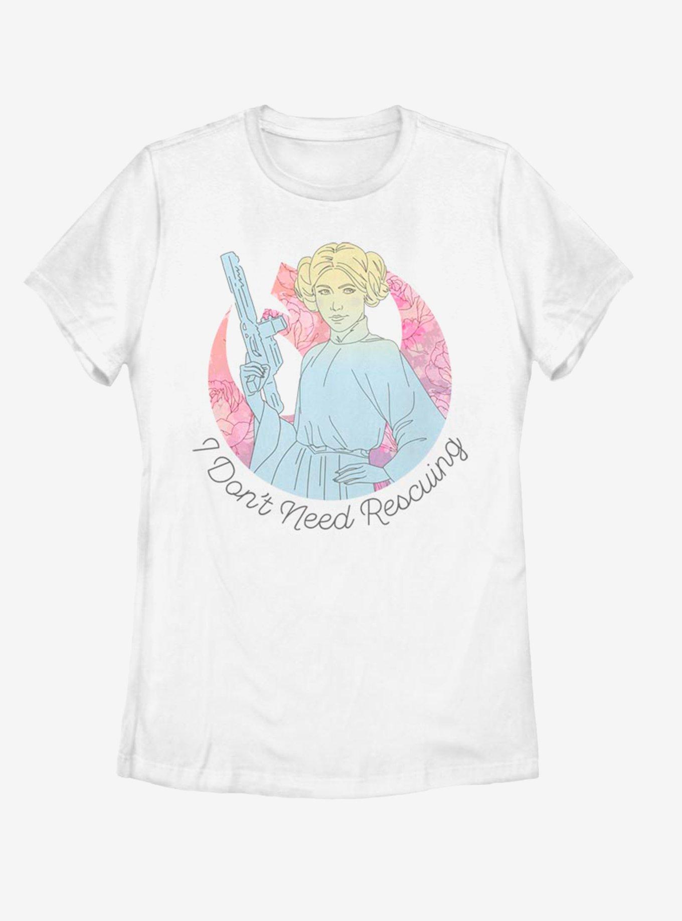 Star Wars Don't Need Rescuing Womens T-Shirt, WHITE, hi-res