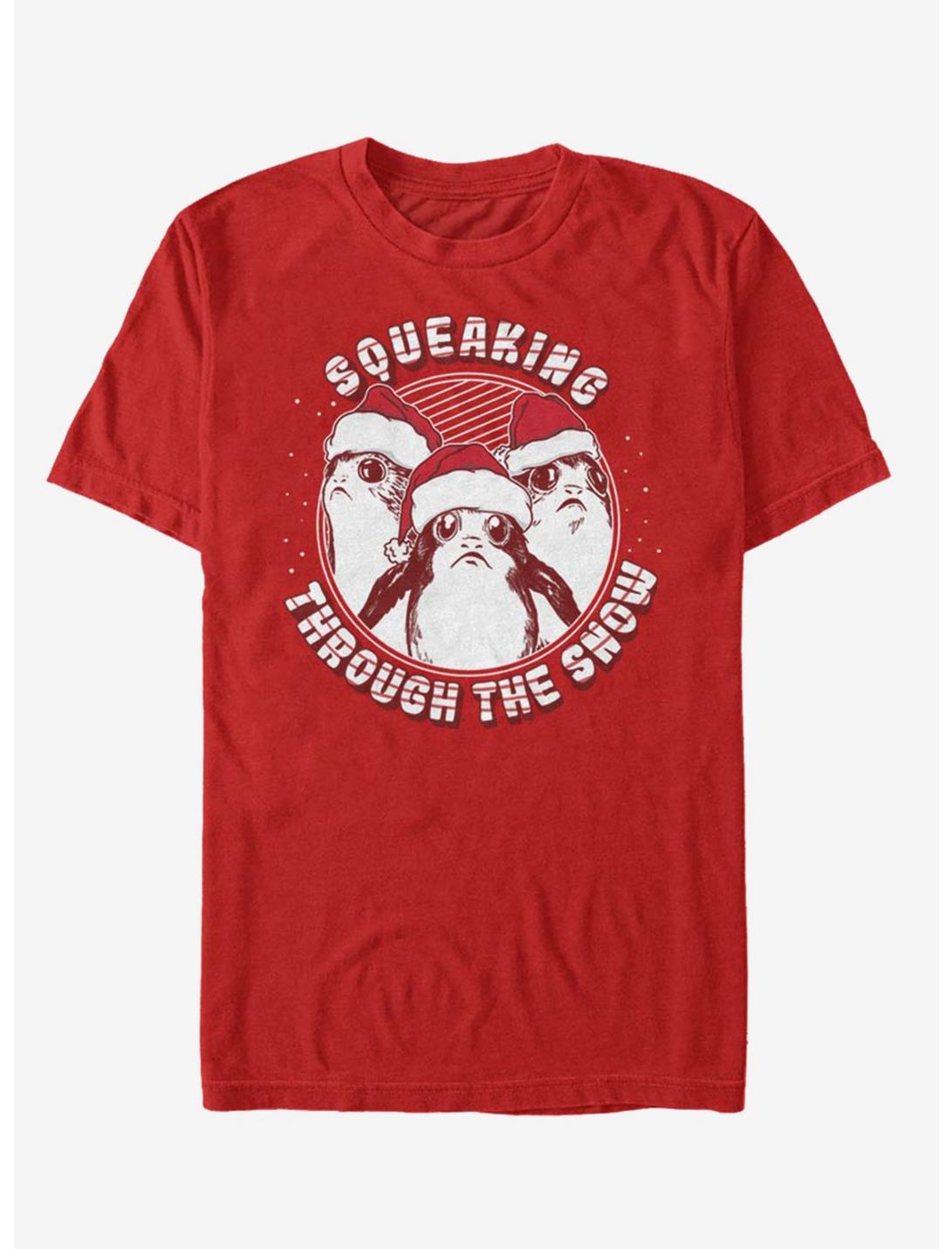 Star Wars: The Last Jedi Squeaking Through the Snow T-Shirt, RED, hi-res