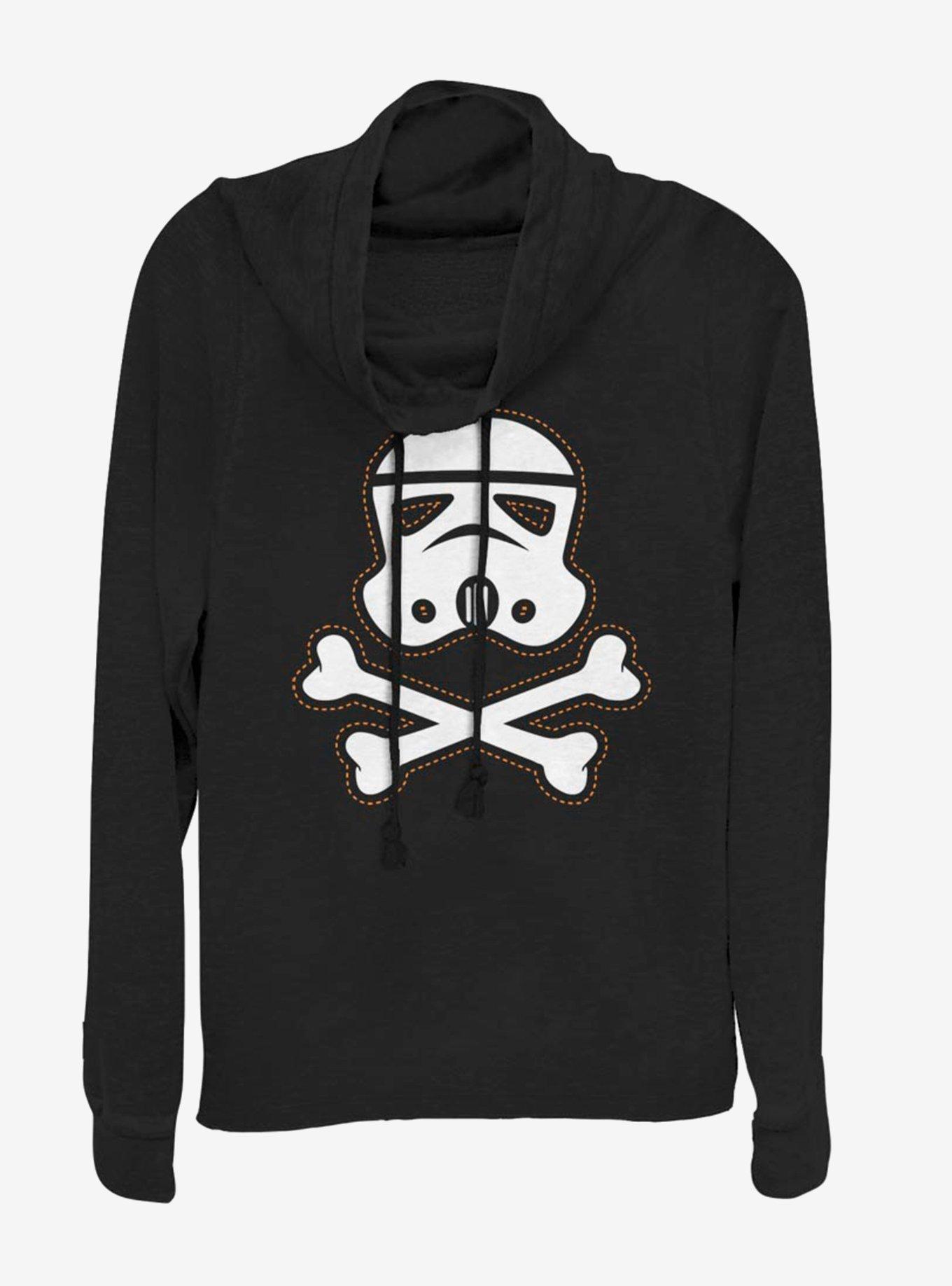 Star Wars Trooper Skull Patch Cowlneck Long-Sleeve Womens Top