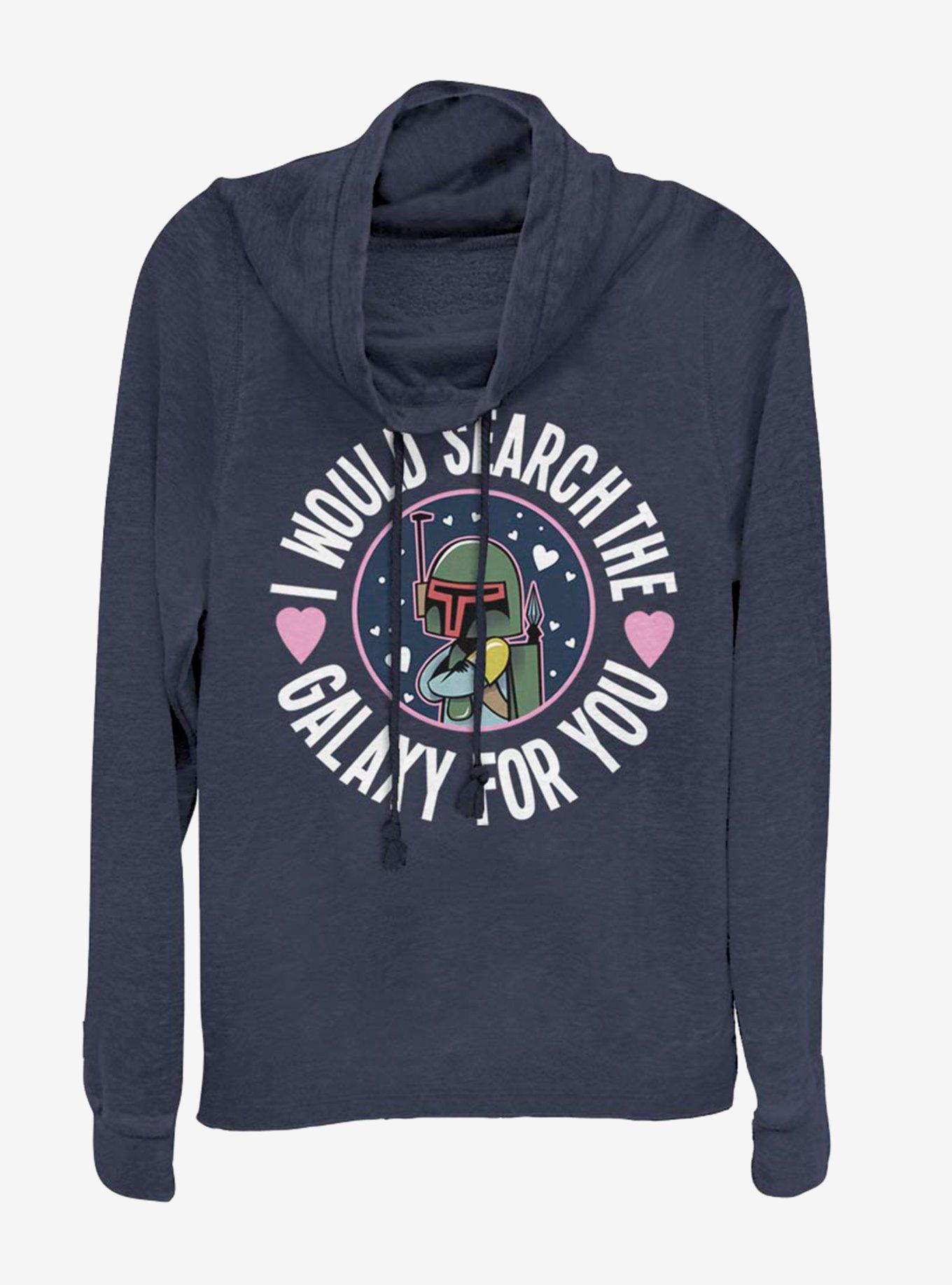 Star Wars Search The Galaxy Cowlneck Long-Sleeve Womens Top, , hi-res