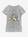 Star Wars: The Last Jedi BB8 and Porgs Youth Girls T-Shirt, ATH HTR, hi-res