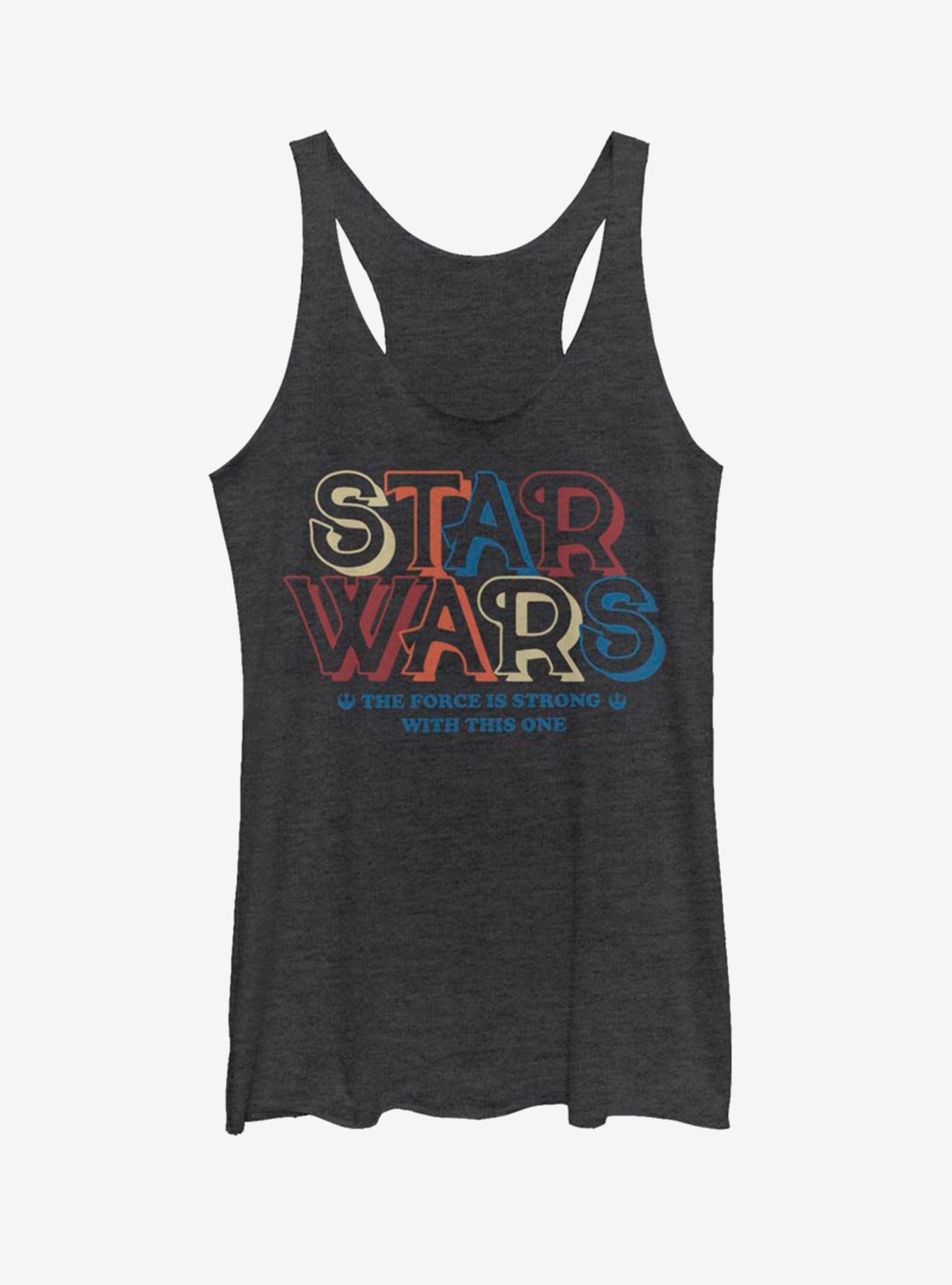 Star Wars Type SW Womens Tank Top, BLK HTR, hi-res