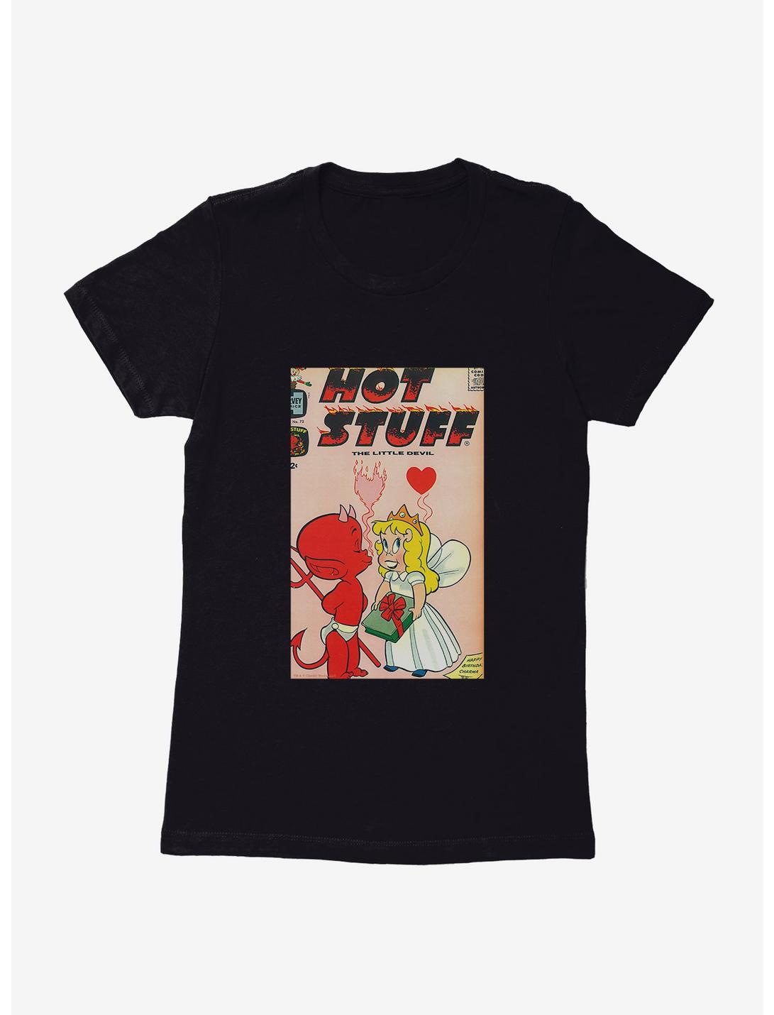 Hot Stuff The Little Devil Kiss Comic Cover Womens T-Shirt, BLACK, hi-res