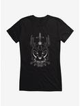 Outlander Deer Je Suis Prest Emblem Girls T-Shirt, BLACK, hi-res