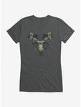 Outlander Floral Deer Girls T-Shirt, CHARCOAL, hi-res