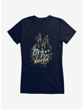 Outlander Jamie Claire Brave New World Poster Girls T-Shirt, NAVY, hi-res