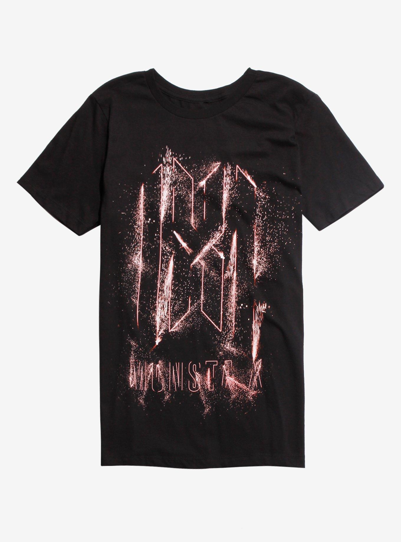 Monsta X Fireworks Logo T-Shirt, BLACK, hi-res