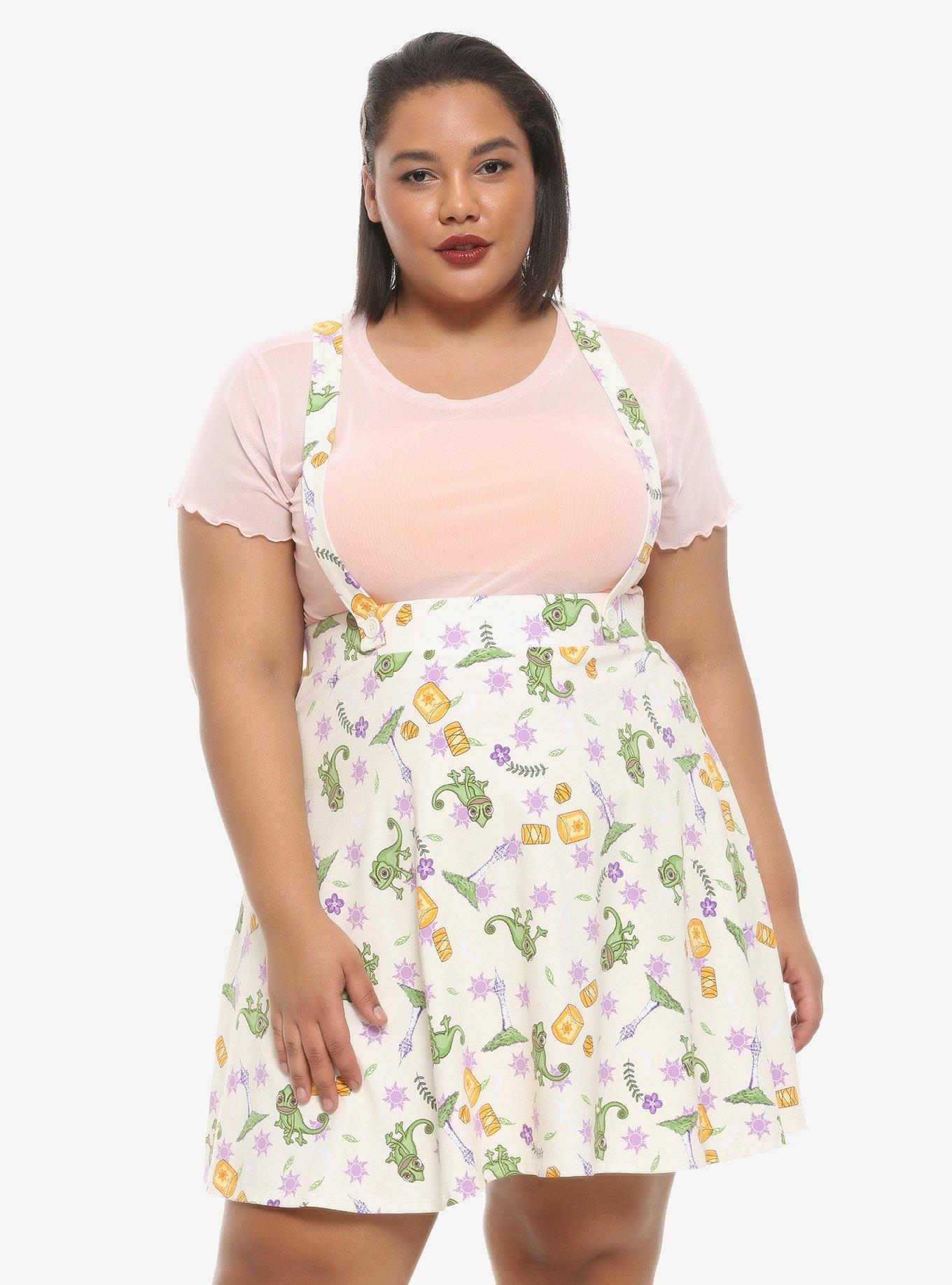 Disney Tangled Pascal & Lanterns Suspender Skirt Plus Size, CREAM, hi-res