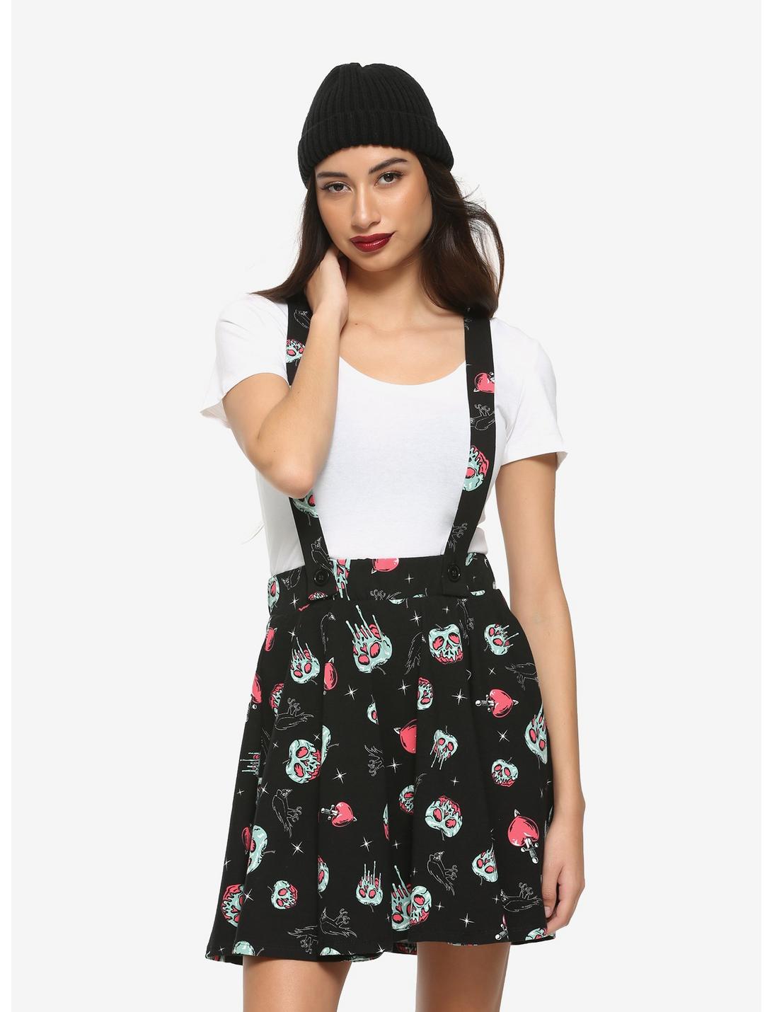 Disney Snow White And The Seven Dwarfs Poison Apple Suspender Skirt, BLACK, hi-res