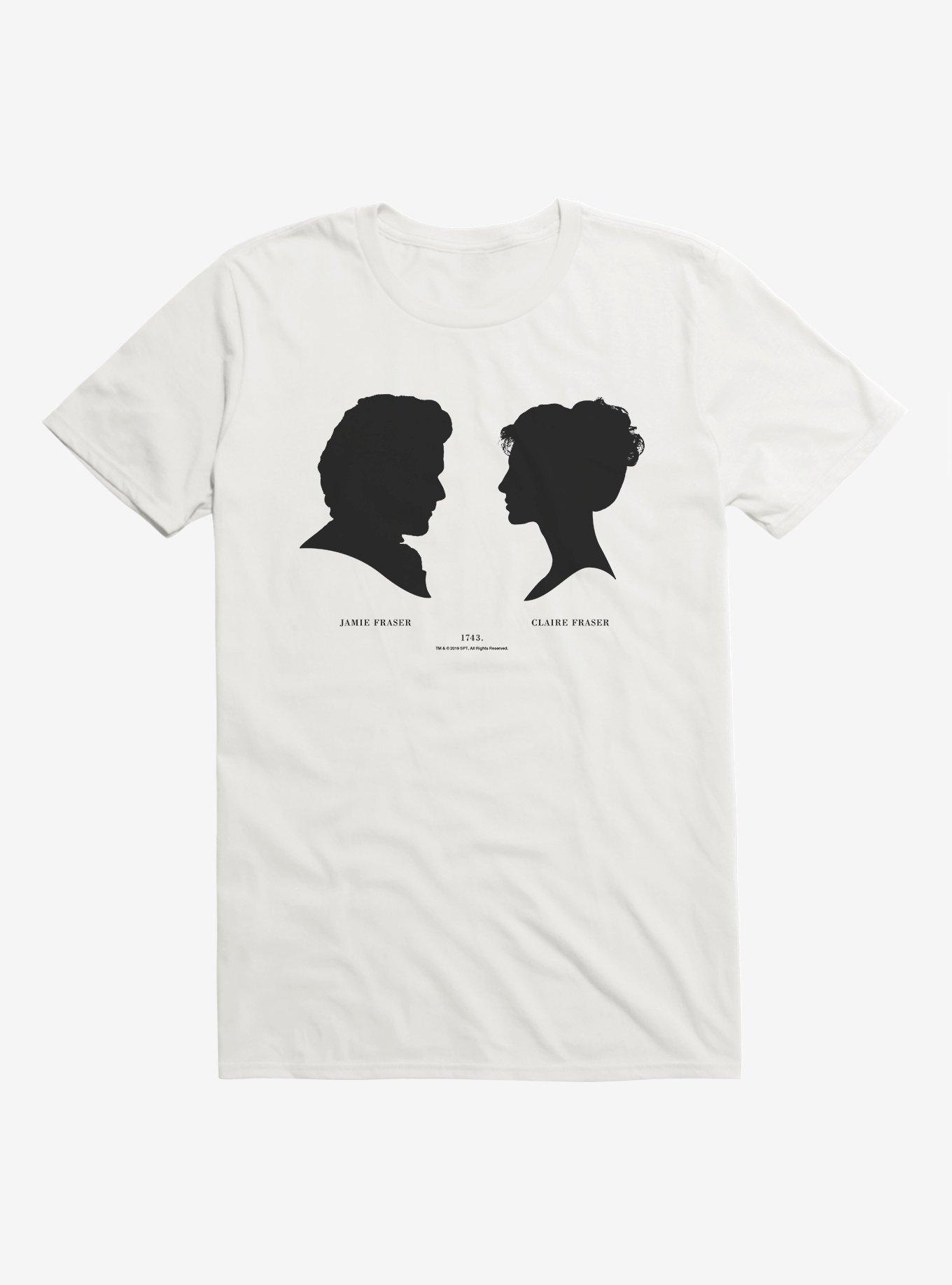 Outlander Claire and Jamie Silhouette T-Shirt, WHITE, hi-res