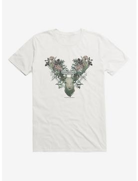 Outlander Floral Deer T-Shirt, WHITE, hi-res