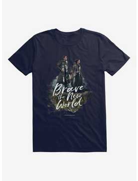 Outlander Jamie Claire Brave New World Poster T-Shirt, NAVY, hi-res