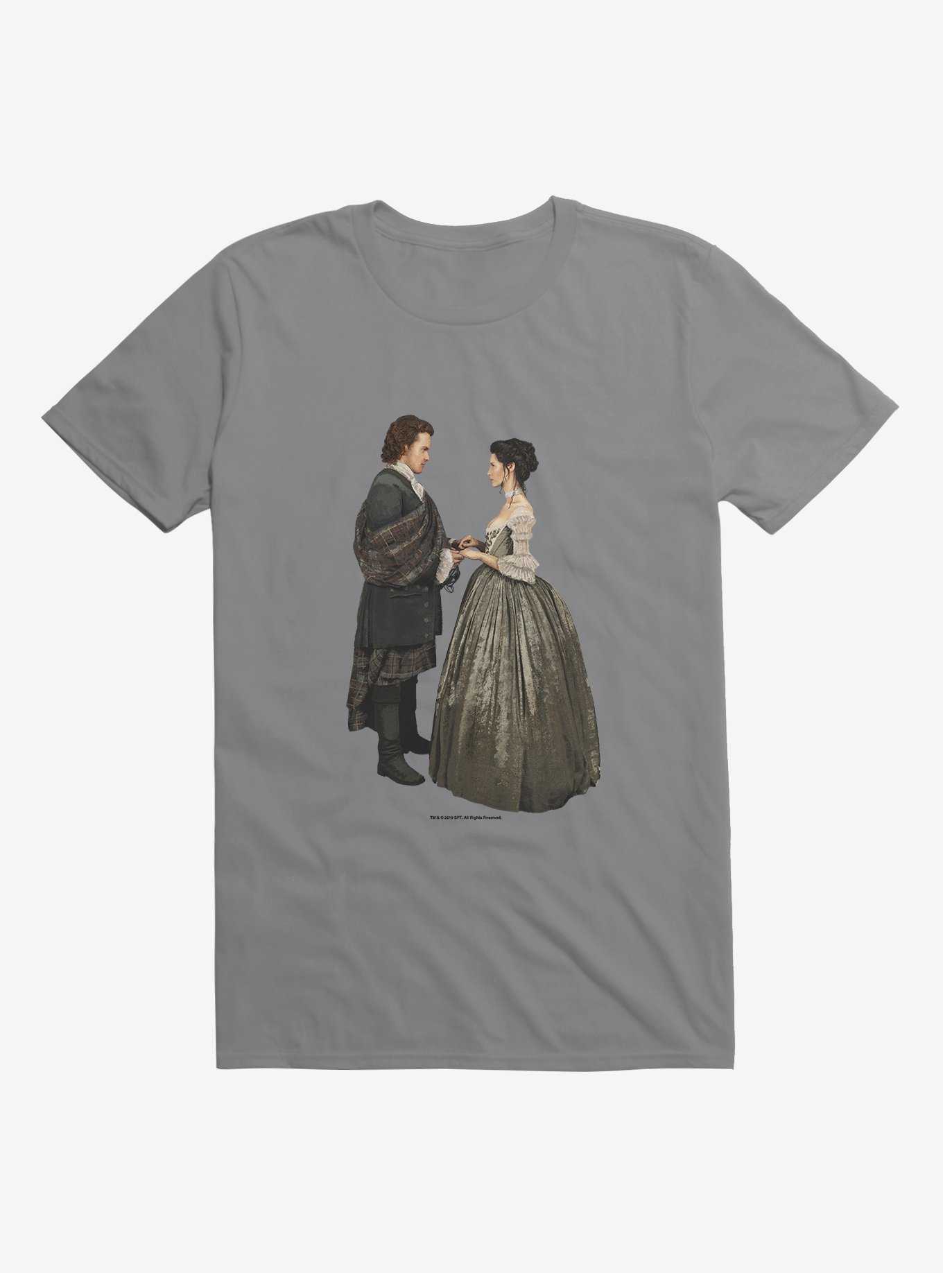 Outlander Jamie and Claire Wedding T-Shirt, STORM GREY, hi-res