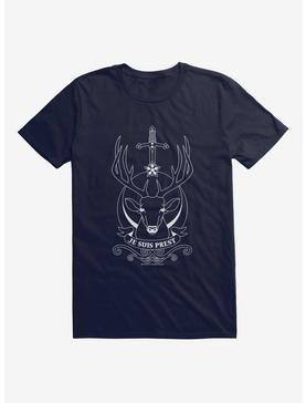 Outlander Deer Je Suis Prest Emblem T-Shirt, NAVY, hi-res