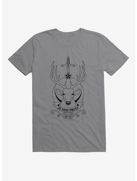 Outlander Deer Je Suis Prest Emblem T-Shirt, STORM GREY, hi-res