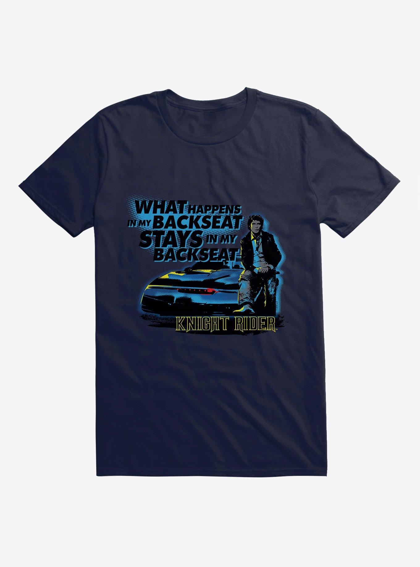 Knight Rider What Happens In The Backseat T-Shirt, NAVY, hi-res