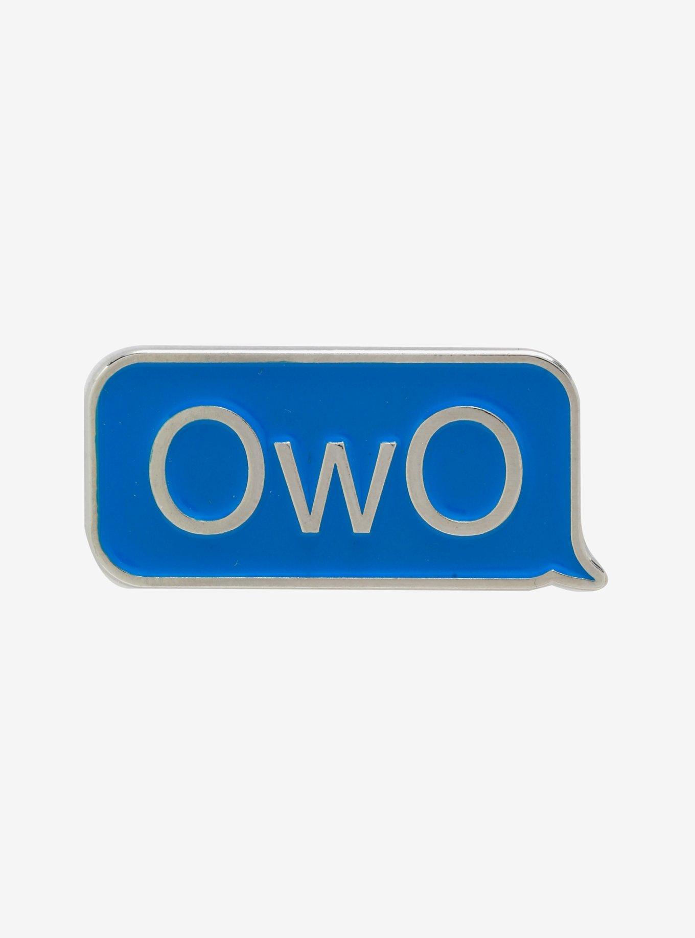 OwO Text Enamel Pin, , hi-res