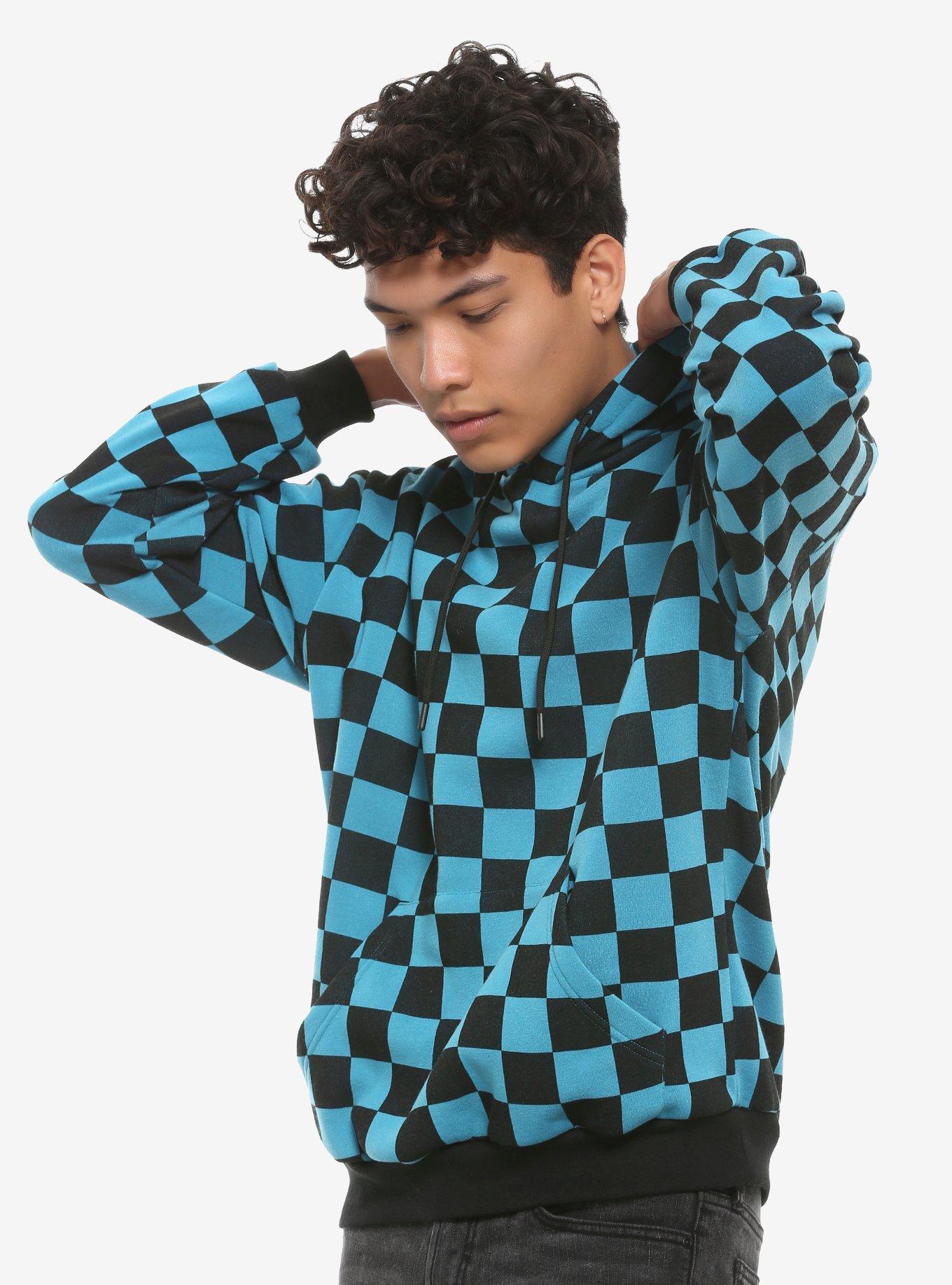 Blue & Black Check Hoodie, MULTI, hi-res