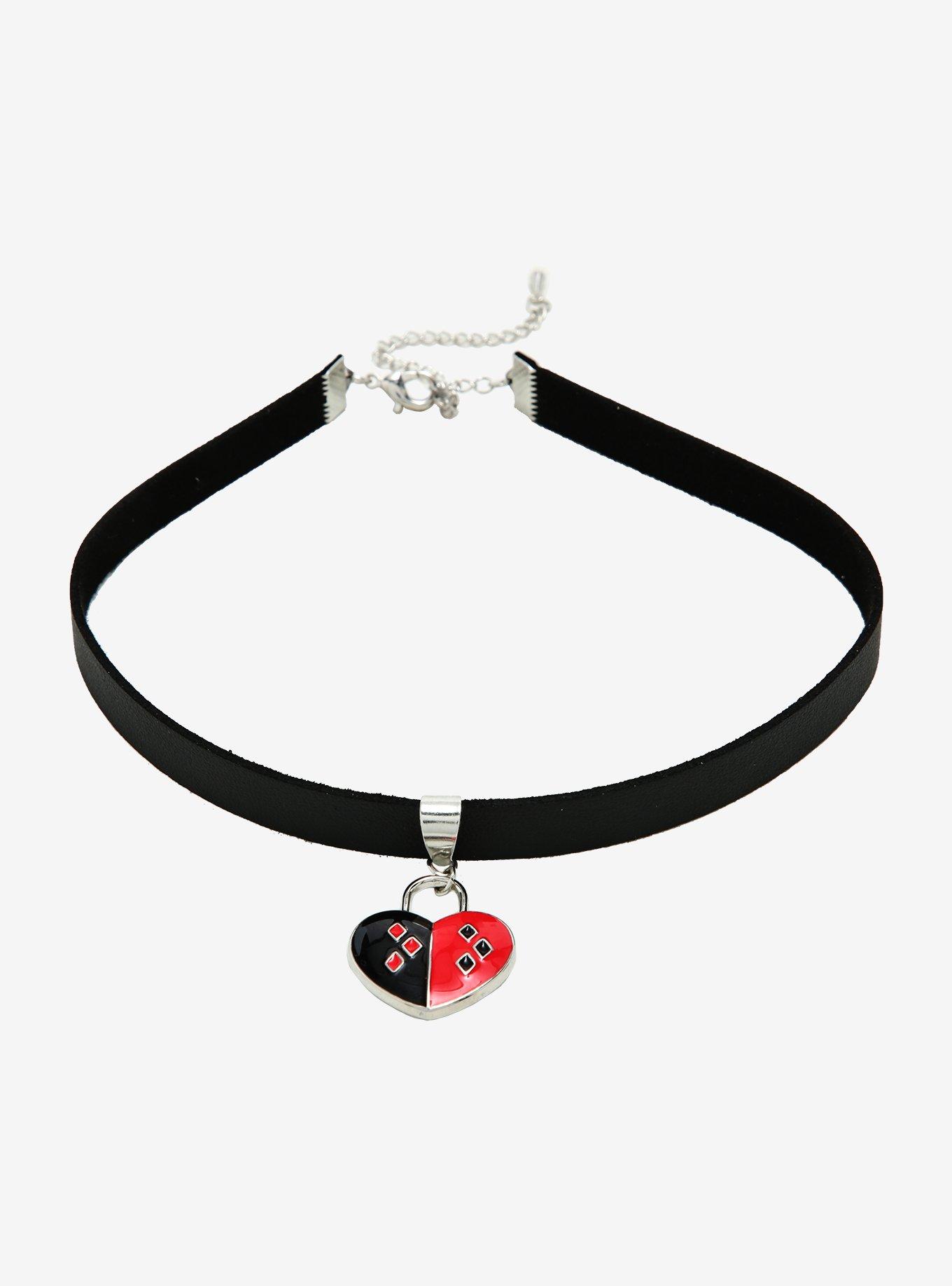 DC Comics Harley Quinn Costume Heart Padlock Choker, , hi-res