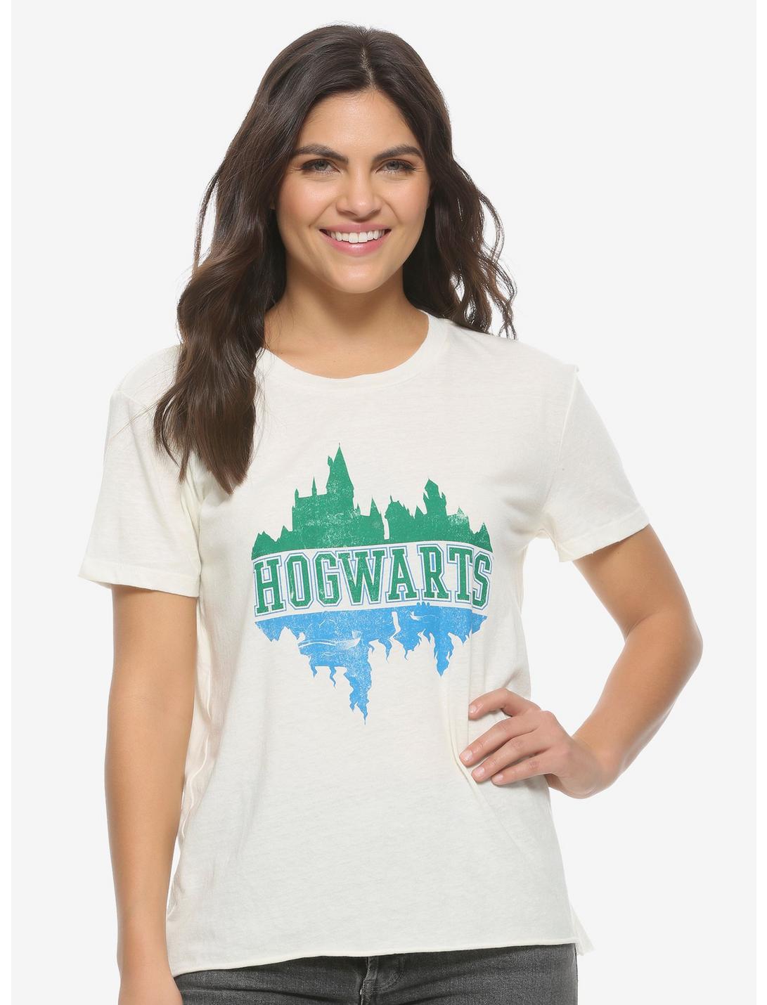 Harry Potter Hogwarts Reflection Women's T-Shirt - BoxLunch Exclusive, WHITE, hi-res