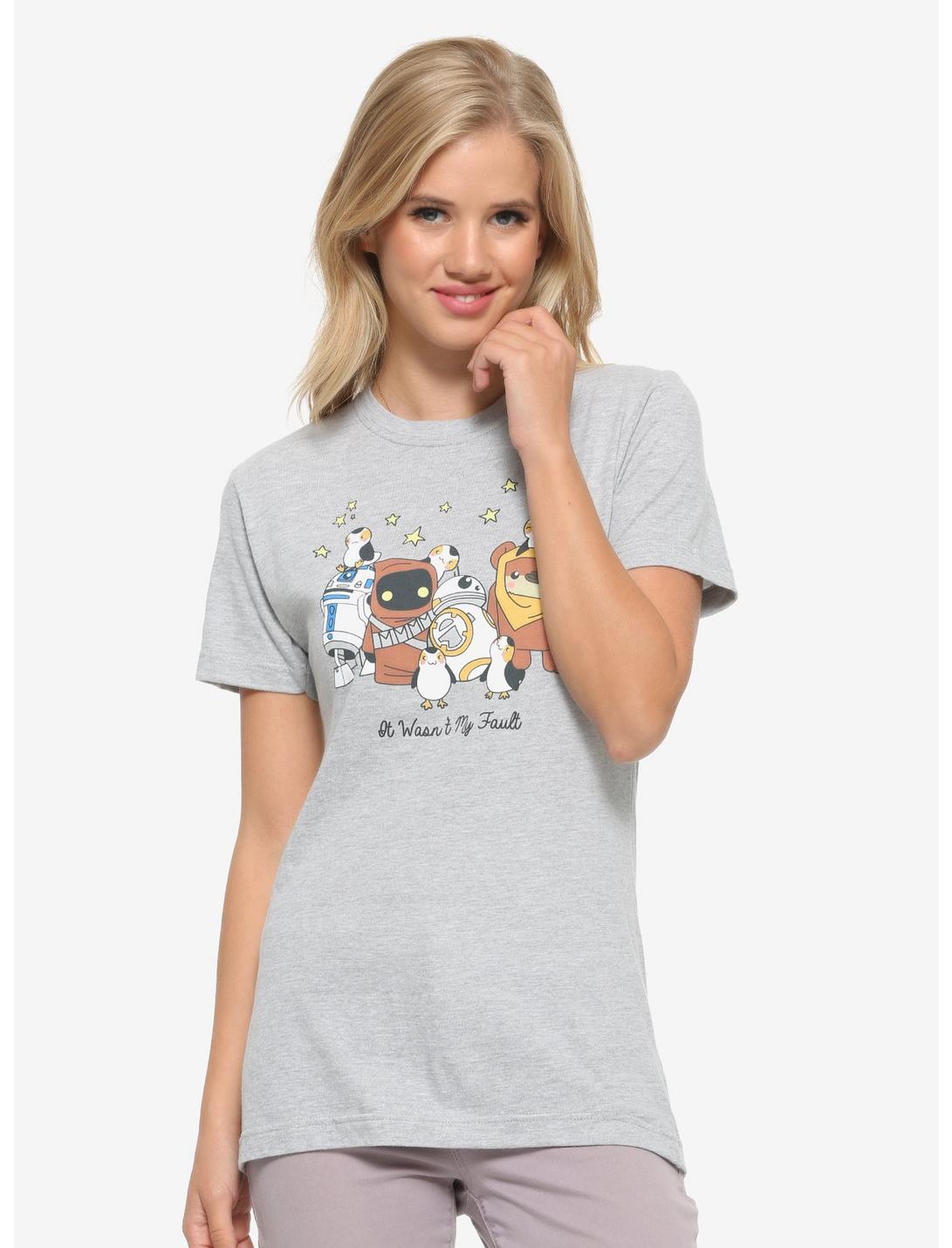 Star Wars Chibi Friends Women's T-Shirt - BoxLunch Exclusive, GREY, hi-res