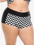 Black & White Checkered Swim Bottoms Plus Size, MULTI, hi-res