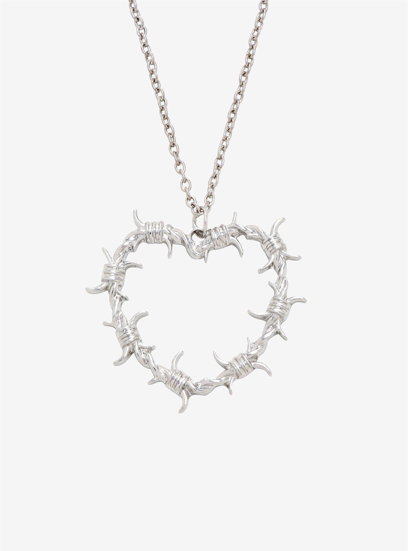 Barbed Wire Heart Necklace