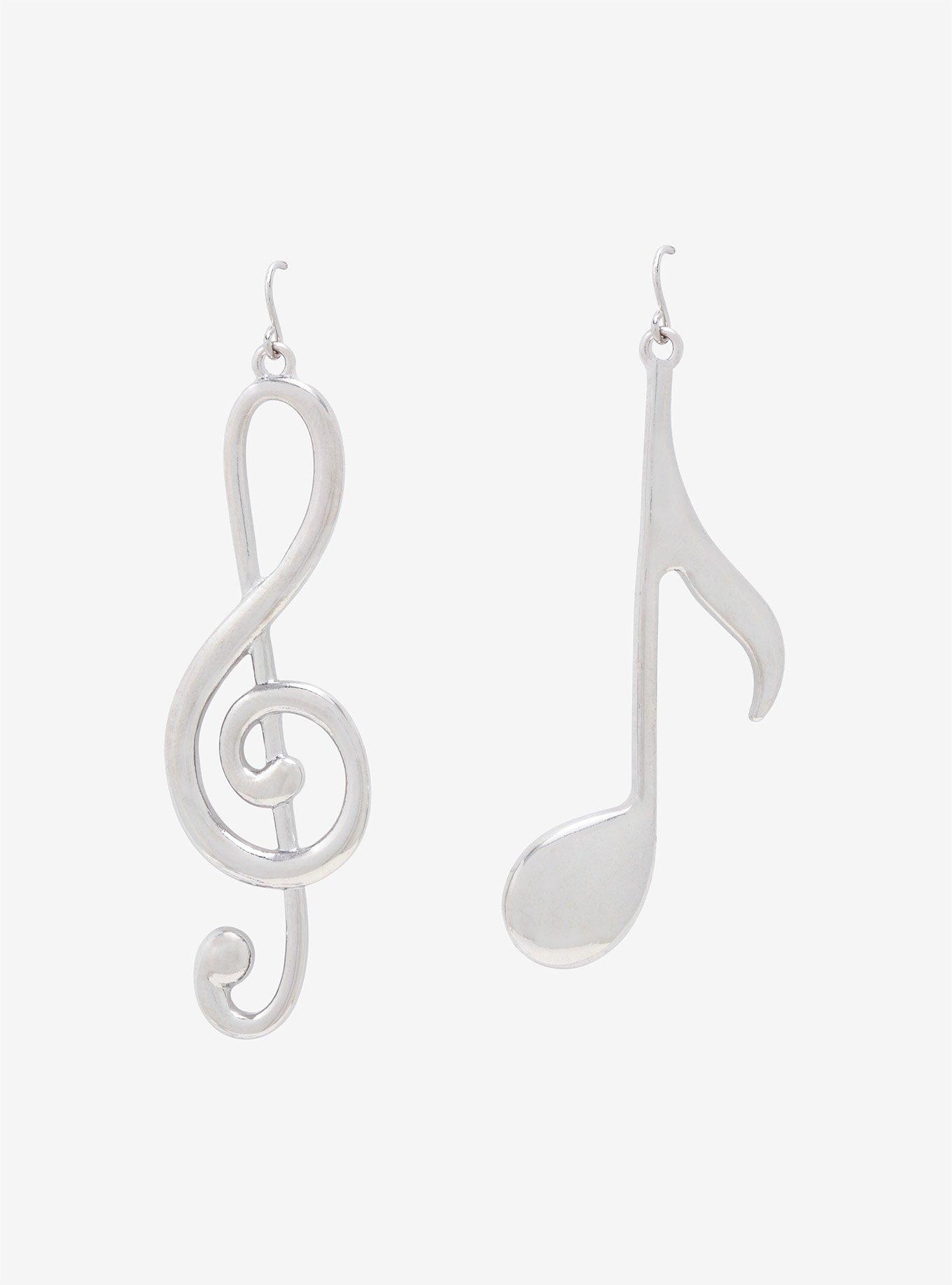 Music Note Dangle Earrings, , hi-res