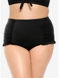 Black Ruched High-Wasited Swim Bottoms Plus Size, MULTI, hi-res