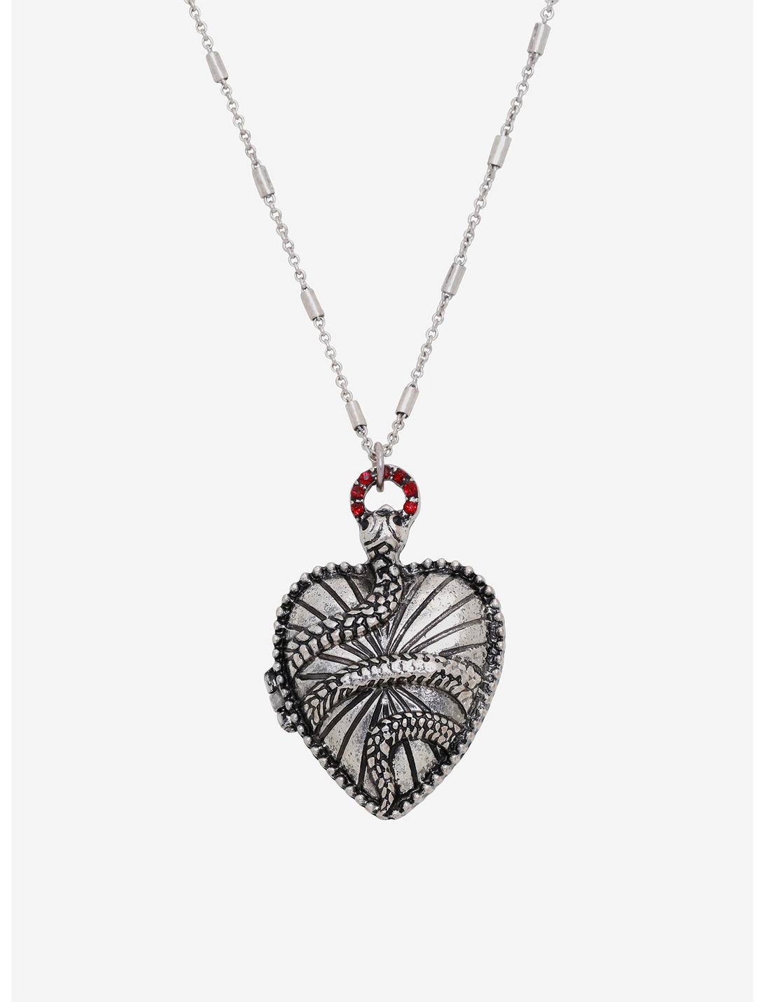 Snake Heart Locket Necklace, , hi-res