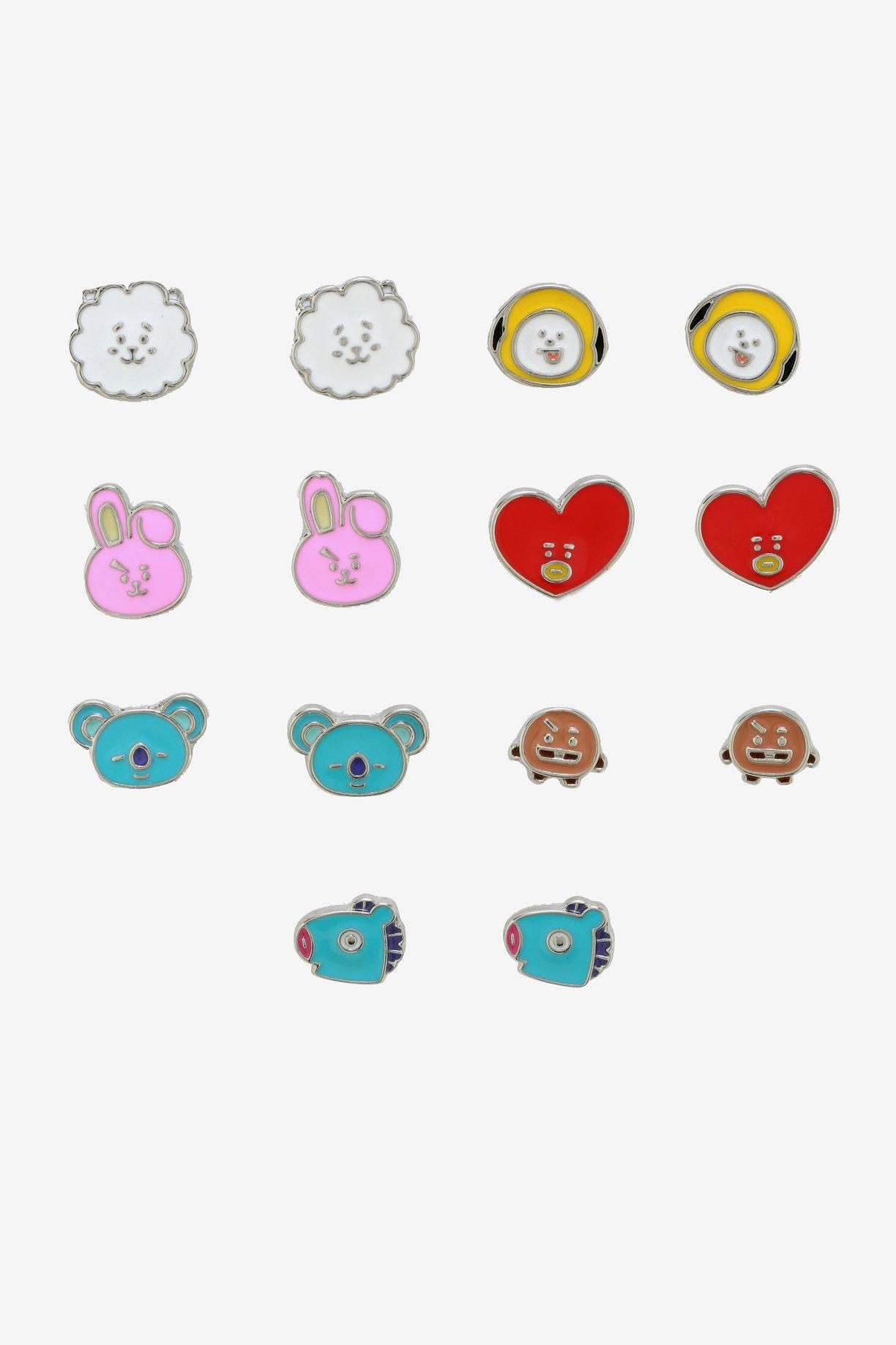 BT21 Characters Stud Earring Set, , hi-res