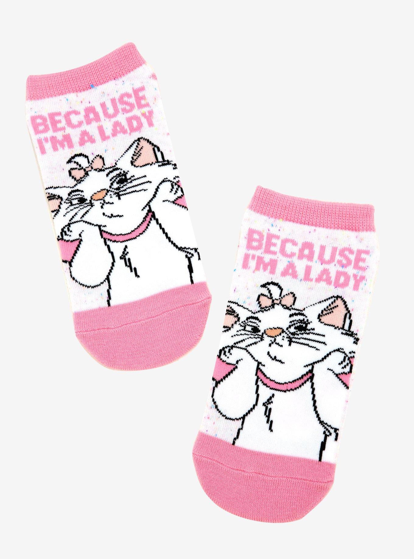 Disney The Aristocats Marie Speckled No-Show Socks, , hi-res