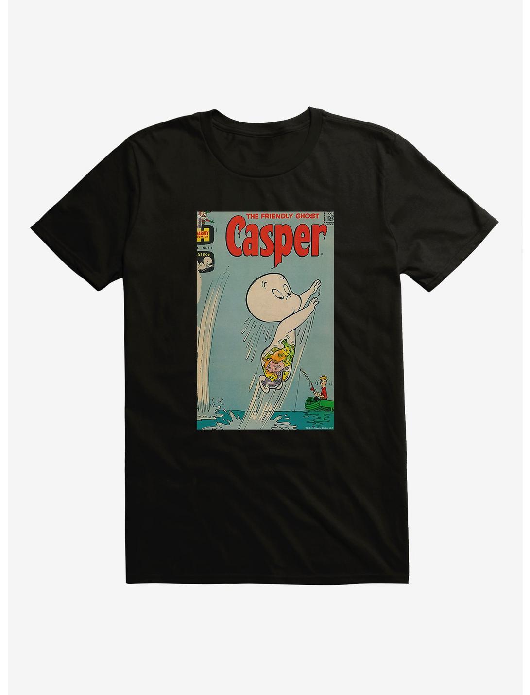 Casper The Friendly Ghost Fish Net Comic Cover T-Shirt, BLACK, hi-res