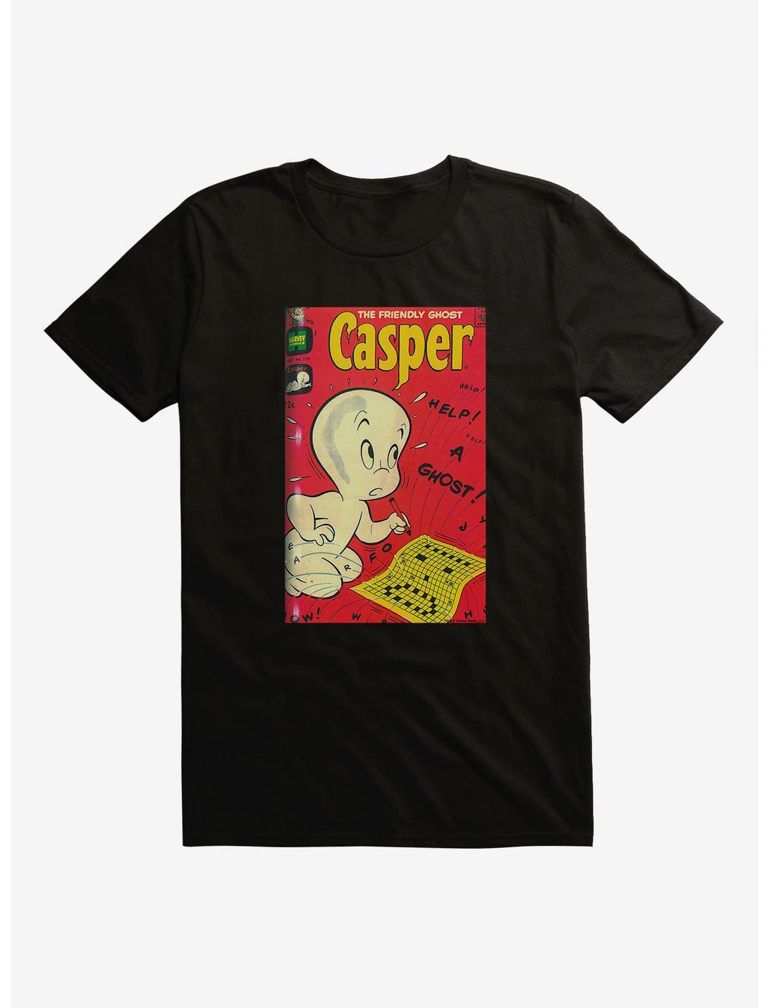 Casper The Friendly Ghost "Help! A Ghost!" Comic Cover T-Shirt, BLACK, hi-res