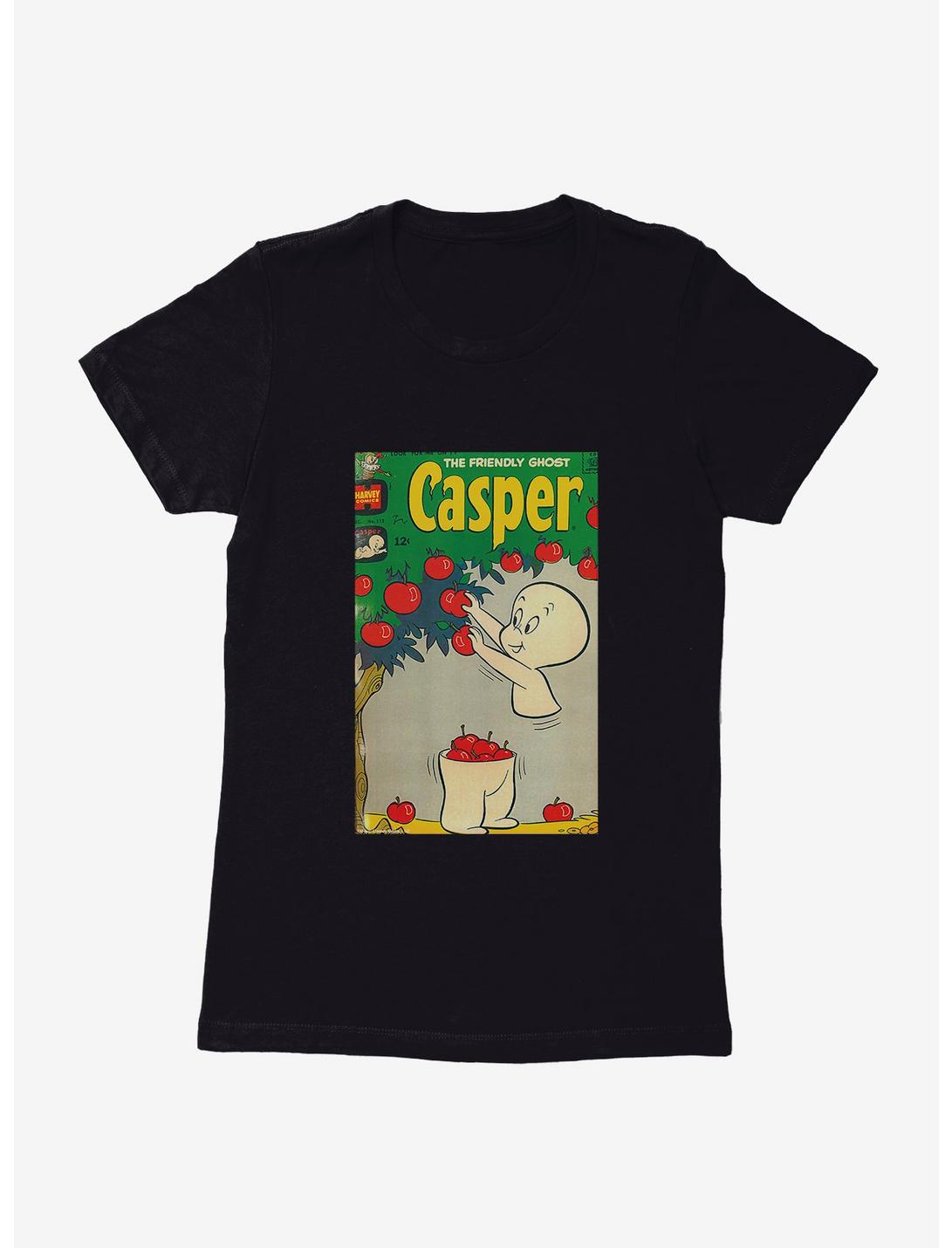 Casper The Friendly Ghost Apple Picking Comic Cover Womens T-Shirt, BLACK, hi-res