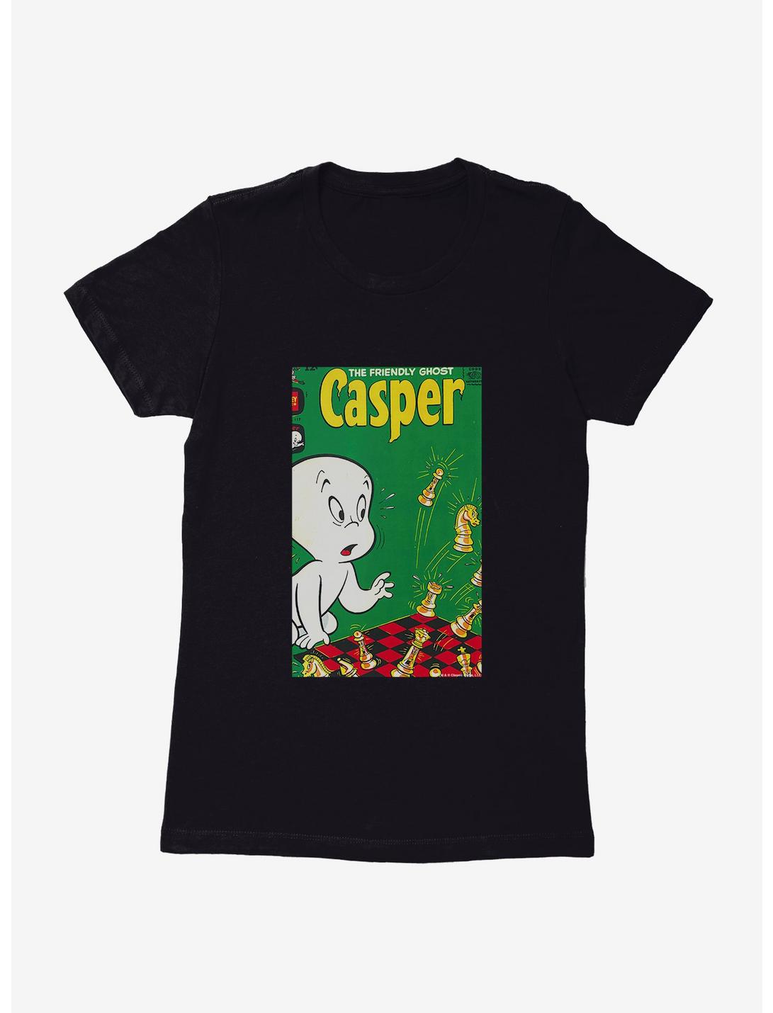 Casper The Friendly Ghost Chess Comic Cover Womens T-Shirt, BLACK, hi-res