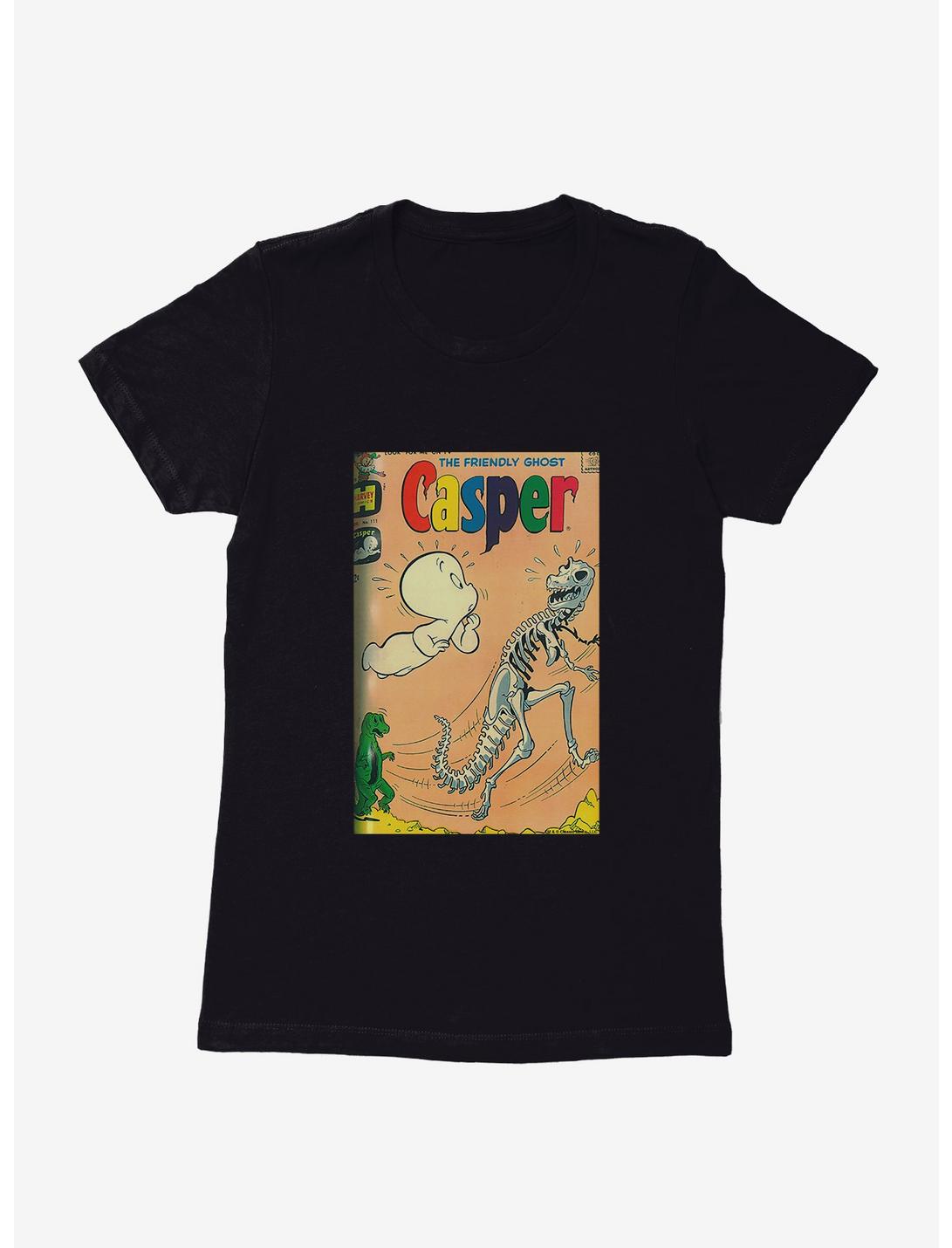 Casper The Friendly Ghost Dinosaur Comic Cover Womens T-Shirt, BLACK, hi-res