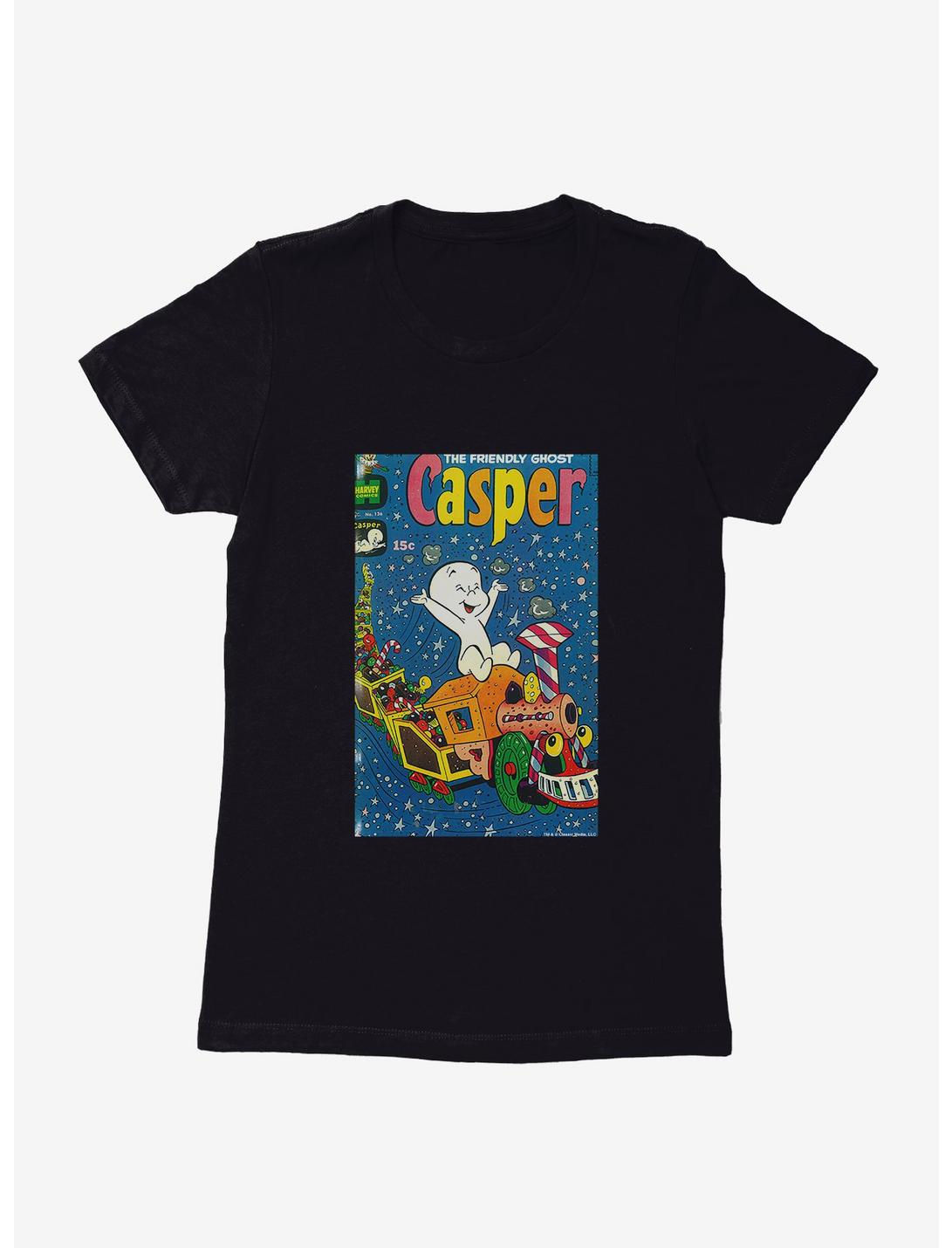 Casper The Friendly Ghost Christmas Comic Cover Womens T-Shirt, BLACK, hi-res