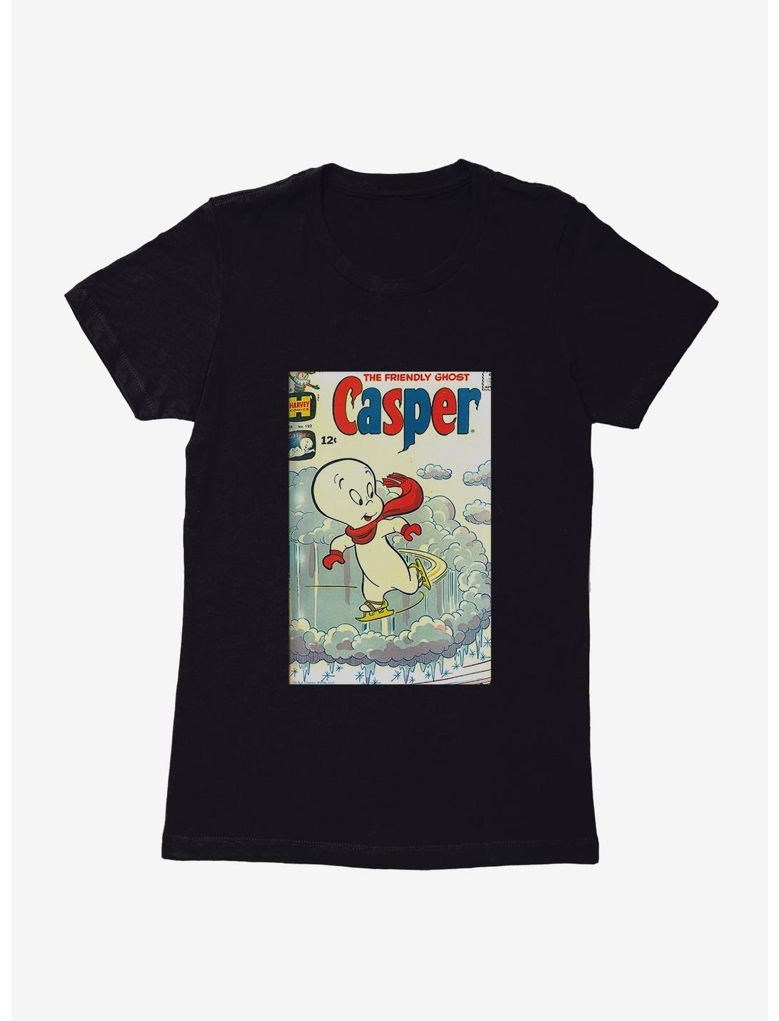 Casper The Friendly Ghost Skating  Comic Cover Womens T-Shirt, BLACK, hi-res